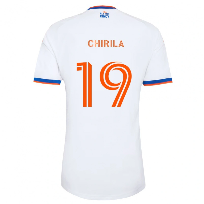 Danxen Pánské Ștefan Chirilă #19 Bílá Tmavě Modrá Oranžová Daleko Hráčské Dresy 2026/27 Dres