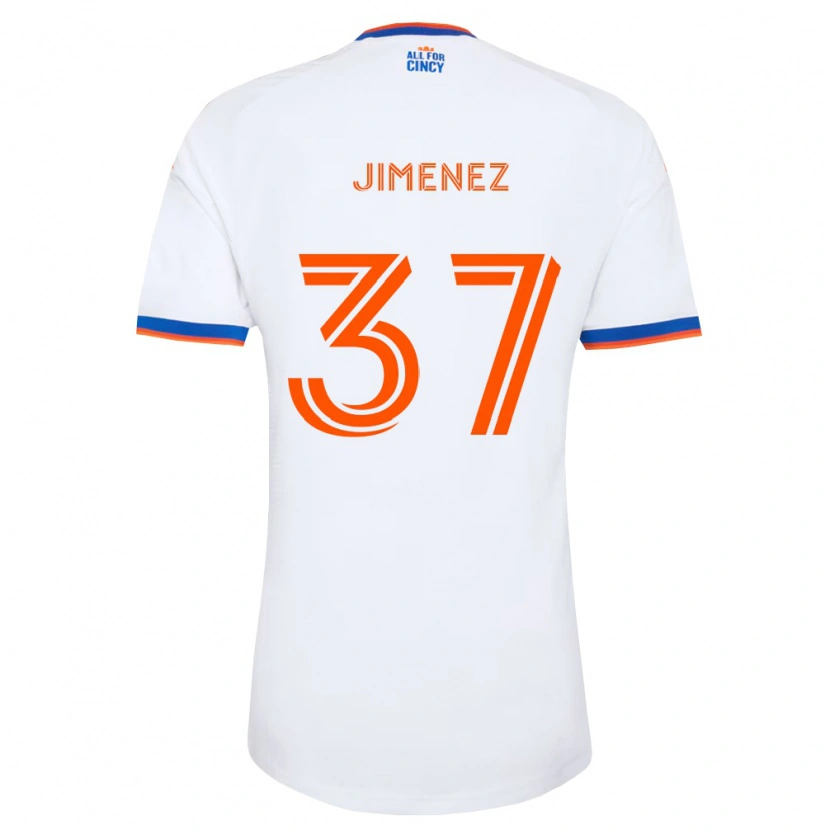 Danxen Pánské Stiven Jimenez #37 Bílá Tmavě Modrá Oranžová Daleko Hráčské Dresy 2026/27 Dres
