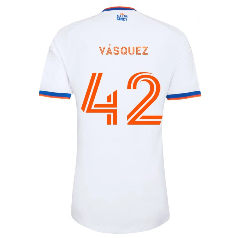 Danxen Pánské Mathías Vásquez #42 Bílá Tmavě Modrá Oranžová Daleko Hráčské Dresy 2026/27 Dres
