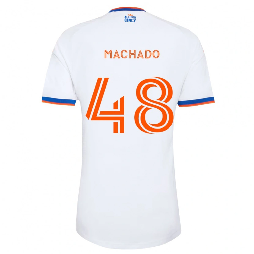 Danxen Pánské Juan Machado #48 Bílá Tmavě Modrá Oranžová Daleko Hráčské Dresy 2026/27 Dres