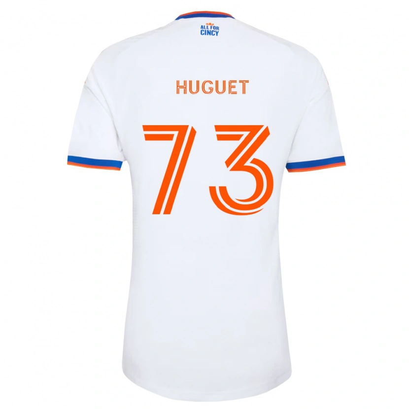 Danxen Pánské Gaël Huguet #73 Bílá Tmavě Modrá Oranžová Daleko Hráčské Dresy 2026/27 Dres