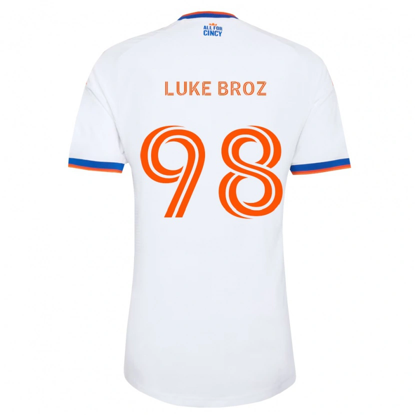 Danxen Pánské Luke Broz #98 Bílá Tmavě Modrá Oranžová Daleko Hráčské Dresy 2026/27 Dres