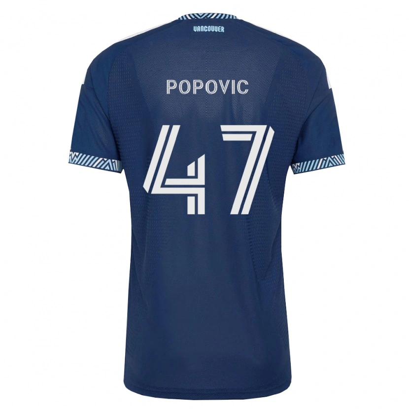 Danxen Pánské Marko Popović #47 Tmavě Modrá Bílá Daleko Hráčské Dresy 2026/27 Dres