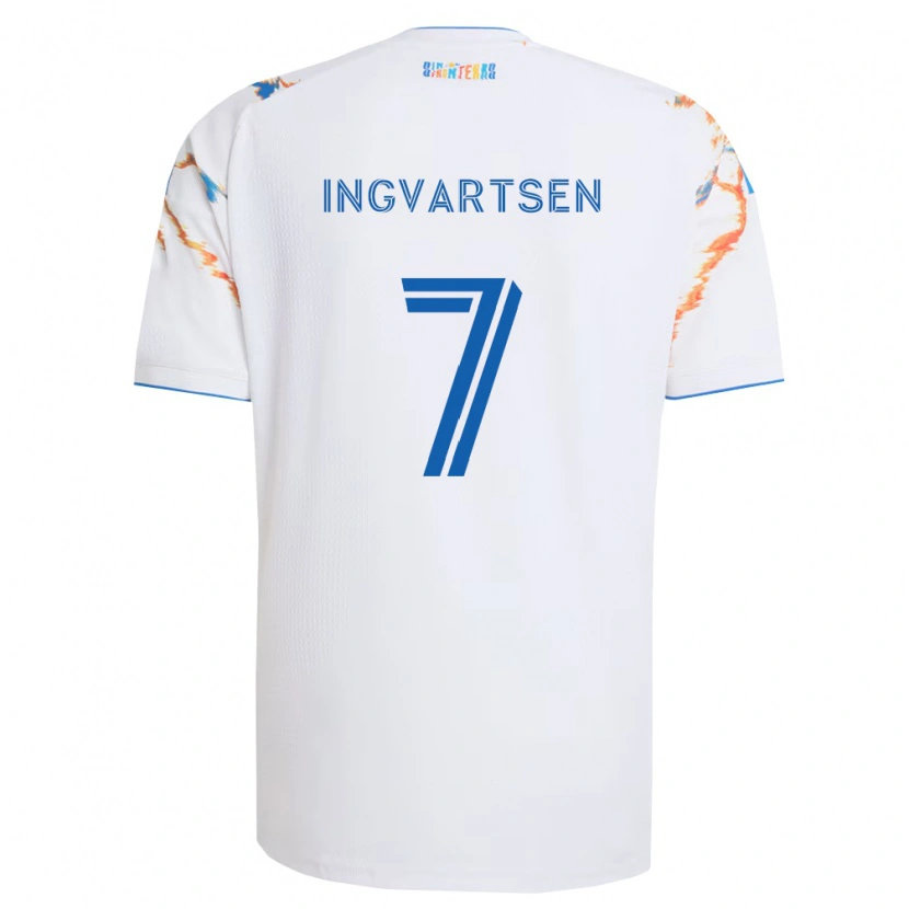Danxen Pánské Marcus Ingvartsen #7 Bílá Oranžová Modrá Daleko Hráčské Dresy 2026/27 Dres