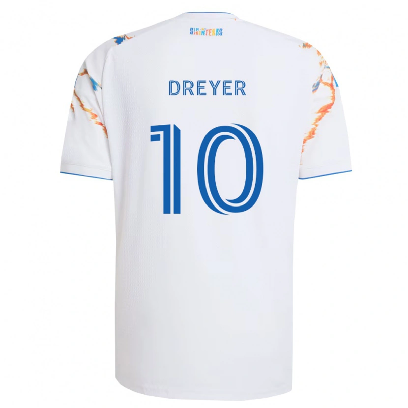 Danxen Pánské Anders Dreyer #10 Bílá Oranžová Modrá Daleko Hráčské Dresy 2026/27 Dres