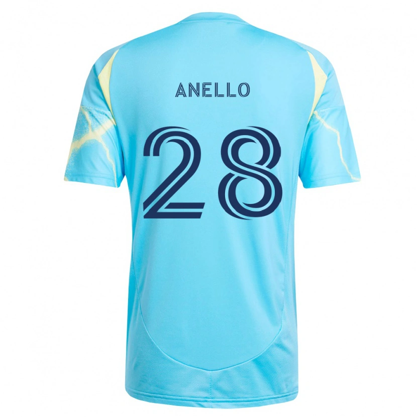 Danxen Pánské Agustín Anello #28 Světle Modrá Černá Světle Žlutá Daleko Hráčské Dresy 2026/27 Dres