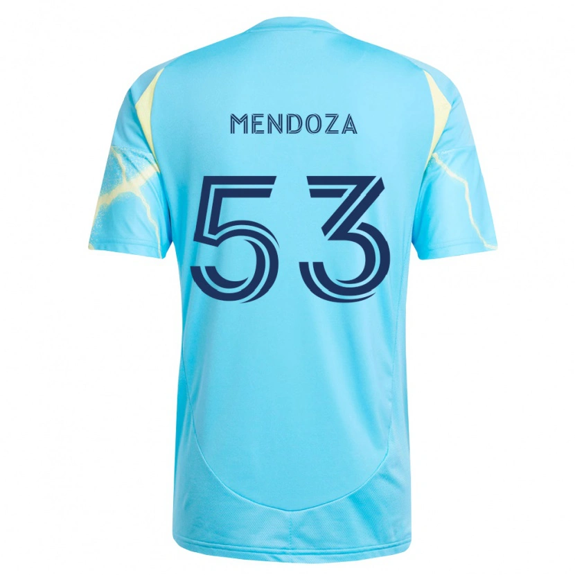 Danxen Pánské Isaiah Mendoza #53 Světle Modrá Černá Světle Žlutá Daleko Hráčské Dresy 2026/27 Dres