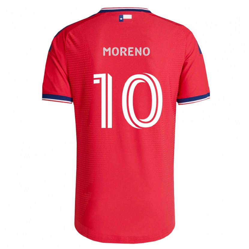 Danxen Dámské Santiago Moreno #10 Červená Modrá Bílá Domů Hráčské Dresy 2026/27 Dres