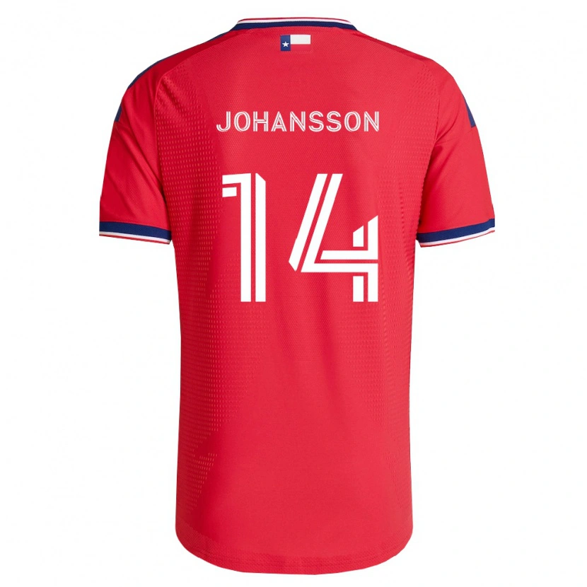 Danxen Dámské Herman Johansson #14 Červená Modrá Bílá Domů Hráčské Dresy 2026/27 Dres