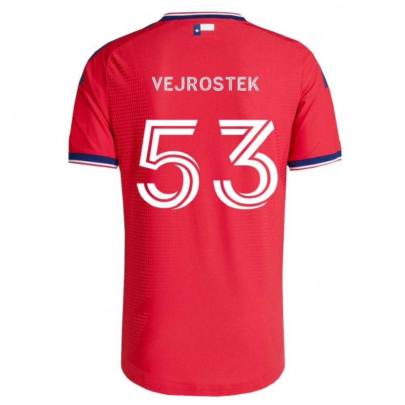 Danxen Dámské Liam Vejrostek #53 Červená Modrá Bílá Domů Hráčské Dresy 2026/27 Dres