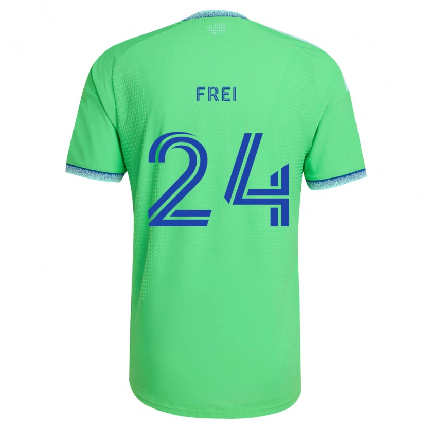Danxen Dámské Stefan Frei #24 Zelená Světle Modrá Domů Hráčské Dresy 2026/27 Dres