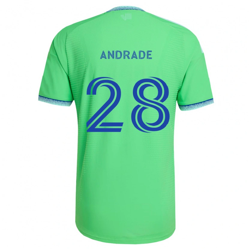 Danxen Dámské Yeimar Gómez Andrade #28 Zelená Světle Modrá Domů Hráčské Dresy 2026/27 Dres