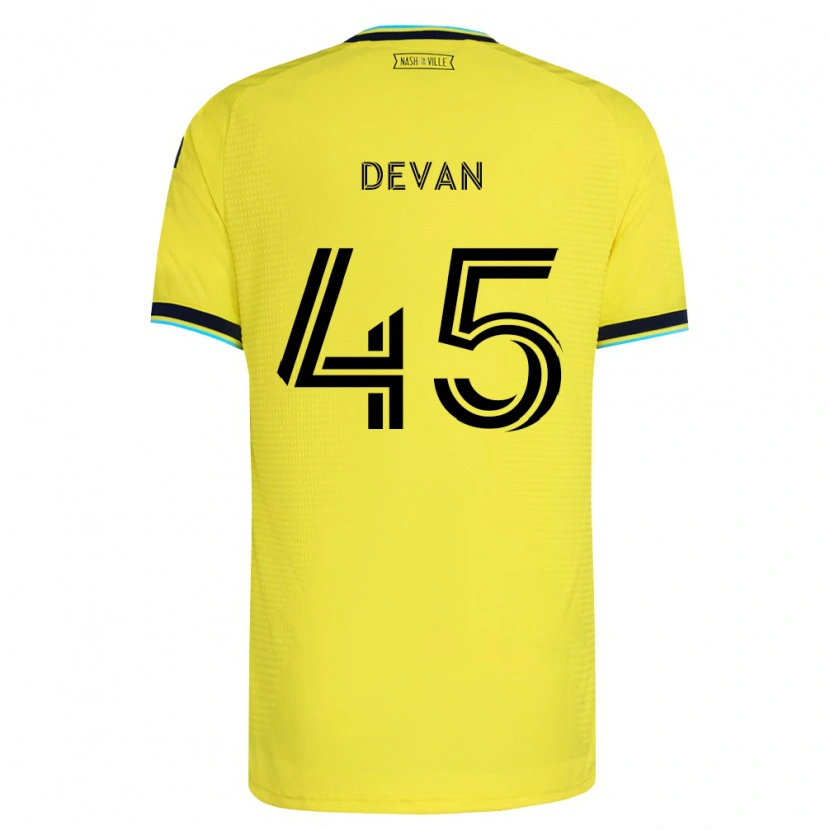 Danxen Dámské Liam Devan #45 Jasně Žlutá Tmavě Modrá Domů Hráčské Dresy 2026/27 Dres