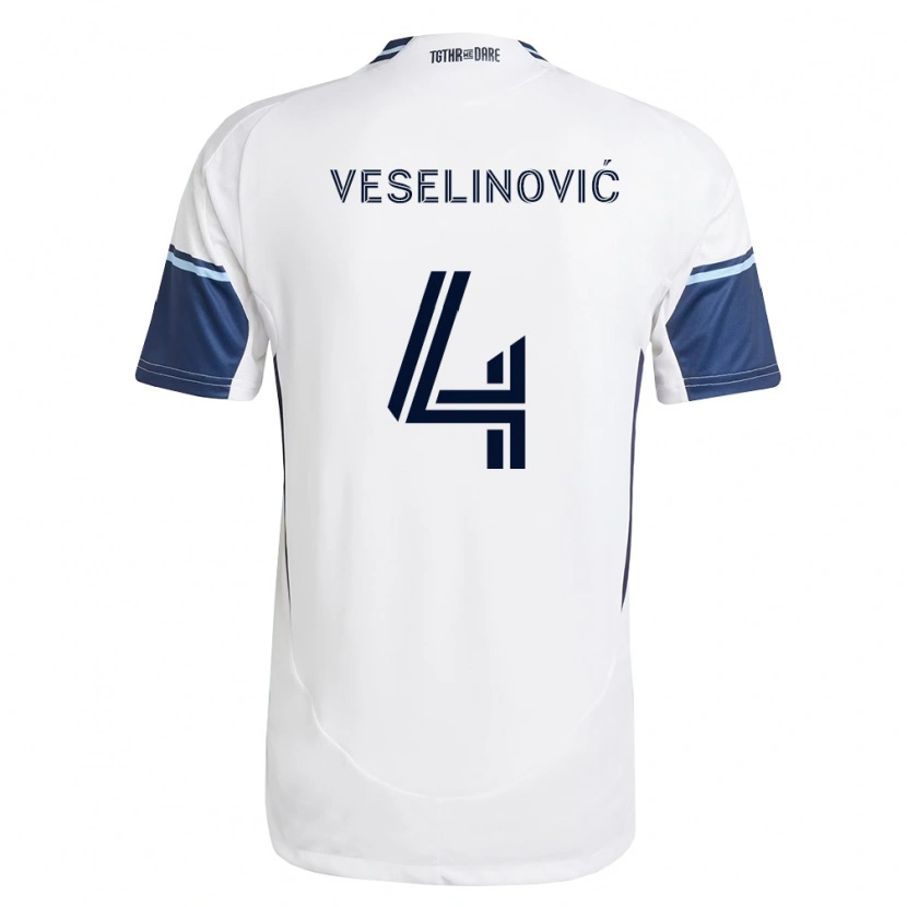 Danxen Dámské Ranko Veselinović #4 Bílá Královsky Modrá Domů Hráčské Dresy 2026/27 Dres