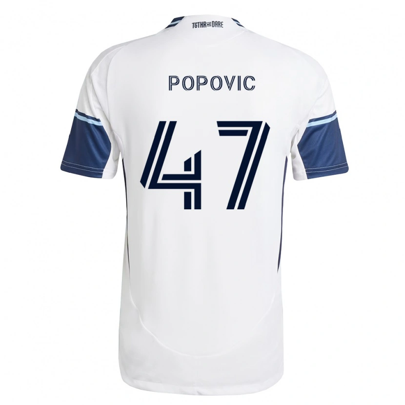 Danxen Dámské Marko Popović #47 Bílá Královsky Modrá Domů Hráčské Dresy 2026/27 Dres