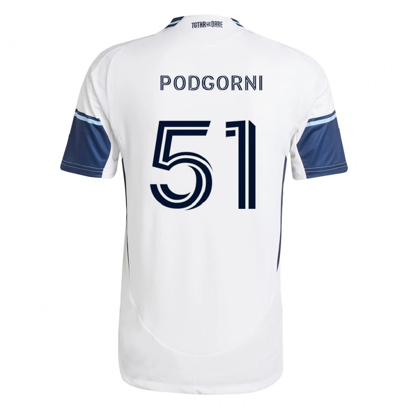 Danxen Dámské Kevin Podgorni #51 Bílá Královsky Modrá Domů Hráčské Dresy 2026/27 Dres