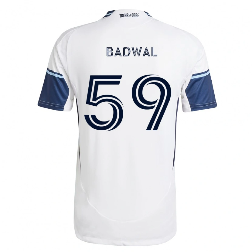 Danxen Dámské Jeevan Badwal #59 Bílá Královsky Modrá Domů Hráčské Dresy 2026/27 Dres