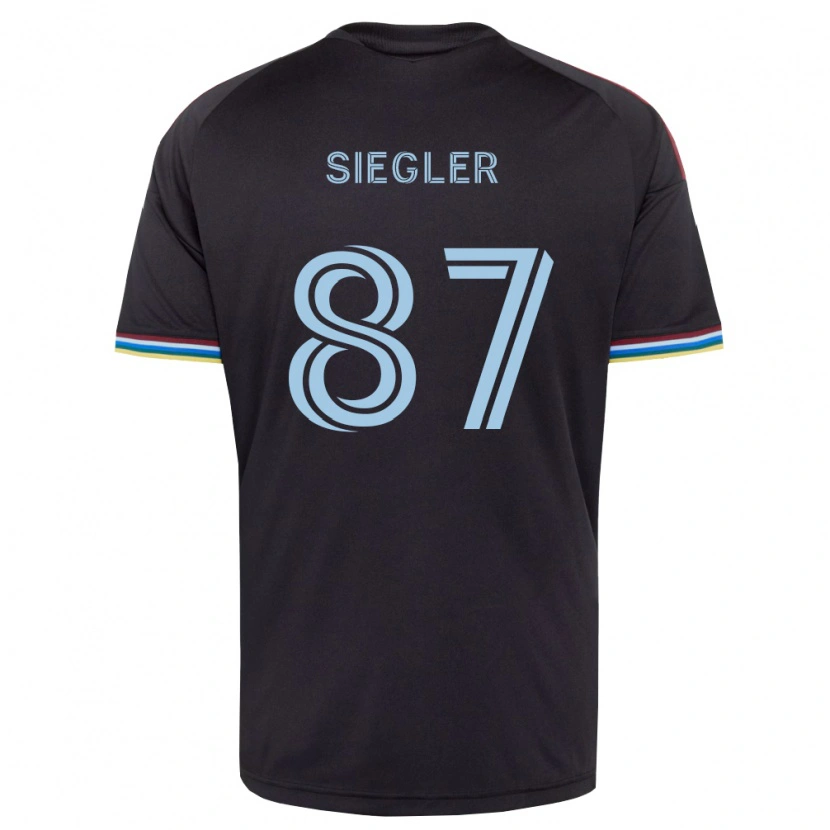 Danxen Dámské Sebastian Siegler #87 Černá Nebesky Modrá Domů Hráčské Dresy 2026/27 Dres