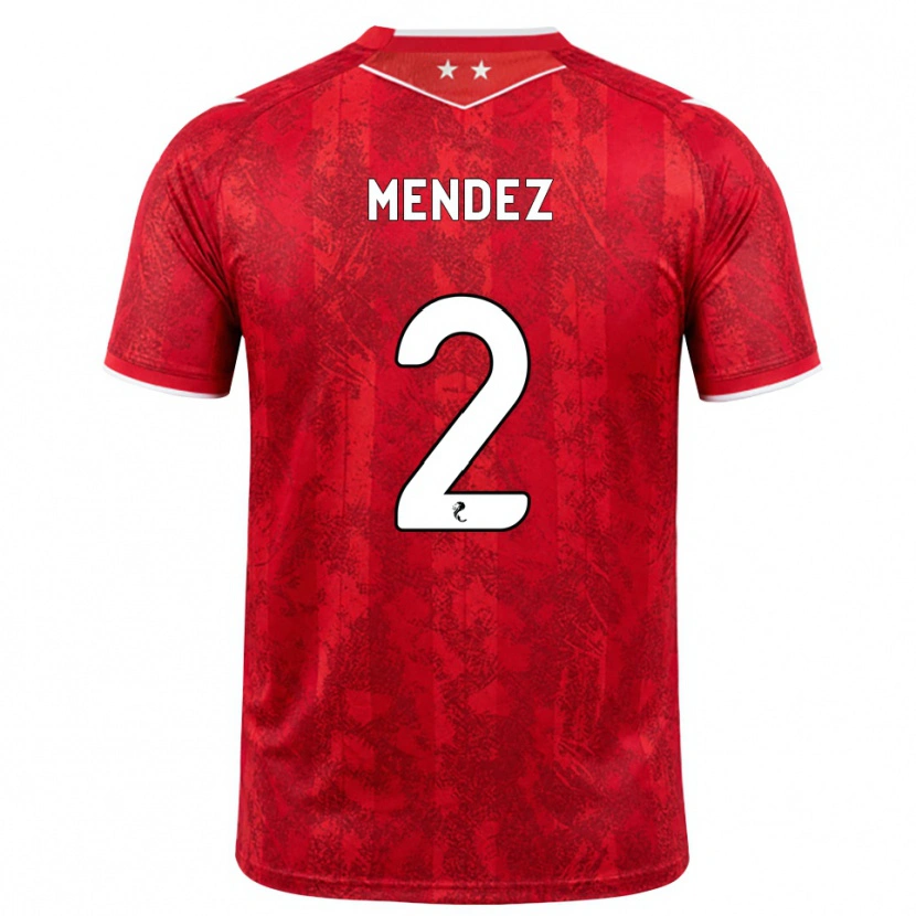 Danxen Dámské Alix Mendez #2 Červená Bílá Domů Hráčské Dresy 2026/27 Dres