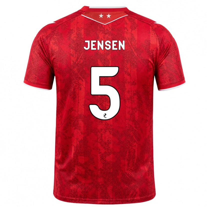 Danxen Dámské Richard Jensen #5 Červená Bílá Domů Hráčské Dresy 2026/27 Dres