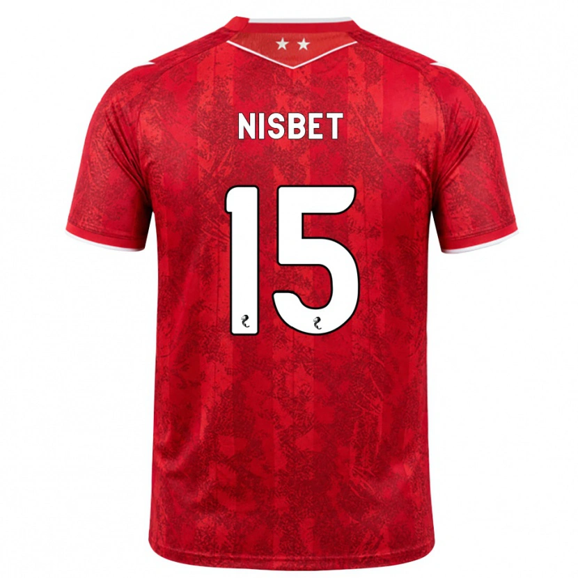 Danxen Dámské Kevin Nisbet #15 Červená Bílá Domů Hráčské Dresy 2026/27 Dres