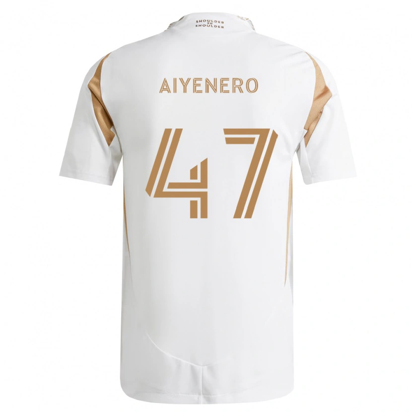 Danxen Dámské Marius Aiyenero #47 Bílá Hnědá Daleko Hráčské Dresy 2026/27 Dres