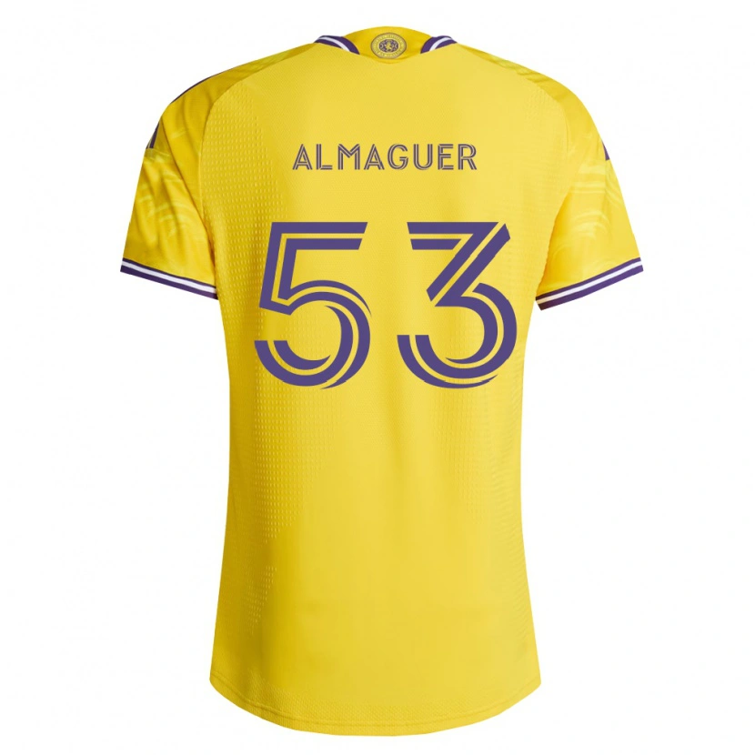 Danxen Dámské Jorge Almaguer #53 Žlutá Fialová Daleko Hráčské Dresy 2026/27 Dres