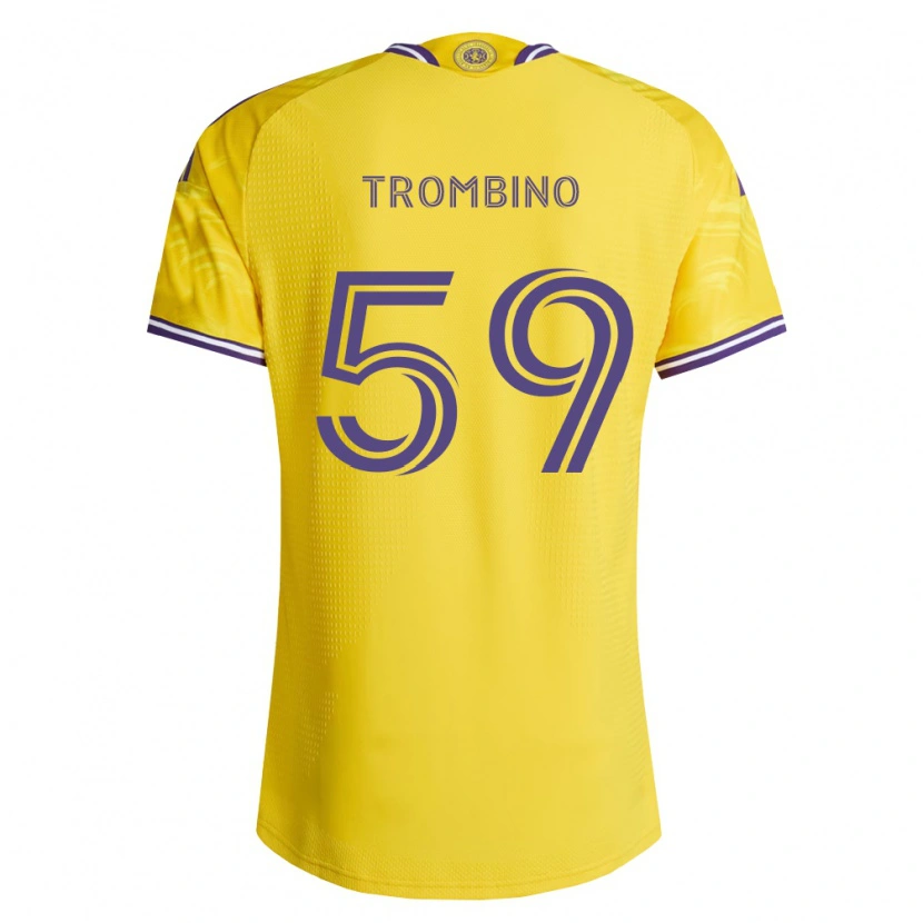 Danxen Dámské Caleb Trombino #59 Žlutá Fialová Daleko Hráčské Dresy 2026/27 Dres