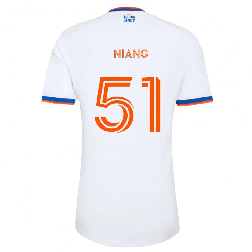 Danxen Dámské Cheikhou Niang #51 Bílá Tmavě Modrá Oranžová Daleko Hráčské Dresy 2026/27 Dres
