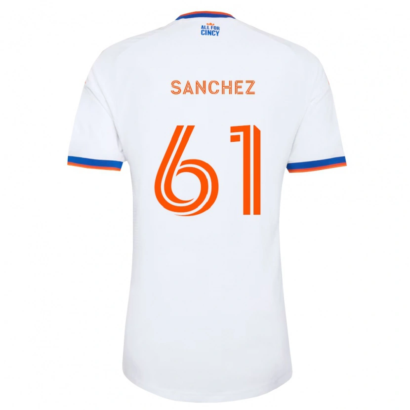 Danxen Dámské Santiago Sanchez #61 Bílá Tmavě Modrá Oranžová Daleko Hráčské Dresy 2026/27 Dres