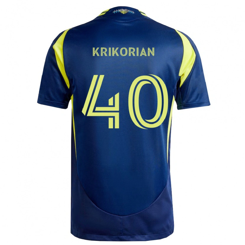 Danxen Dámské Andre Krikorian #40 Žlutá Tmavě Modrá Daleko Hráčské Dresy 2026/27 Dres