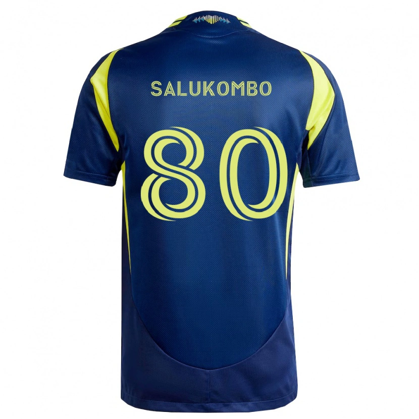 Danxen Dámské David Salukombo #80 Žlutá Tmavě Modrá Daleko Hráčské Dresy 2026/27 Dres