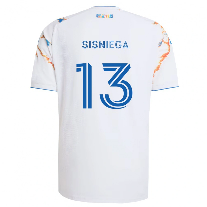Danxen Dámské Pablo Sisniega #13 Bílá Oranžová Modrá Daleko Hráčské Dresy 2026/27 Dres