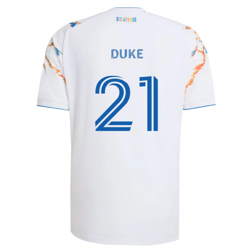 Danxen Dámské Bryce Duke #21 Bílá Oranžová Modrá Daleko Hráčské Dresy 2026/27 Dres