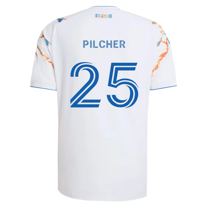 Danxen Dámské Ian Pilcher #25 Bílá Oranžová Modrá Daleko Hráčské Dresy 2026/27 Dres