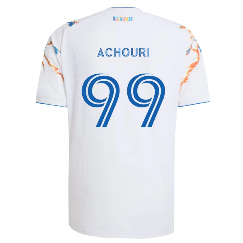 Danxen Dámské Elias Achouri #99 Bílá Oranžová Modrá Daleko Hráčské Dresy 2026/27 Dres