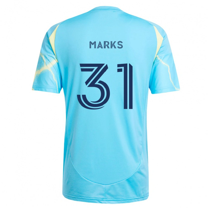 Danxen Dámské George Marks #31 Světle Modrá Černá Světle Žlutá Daleko Hráčské Dresy 2026/27 Dres