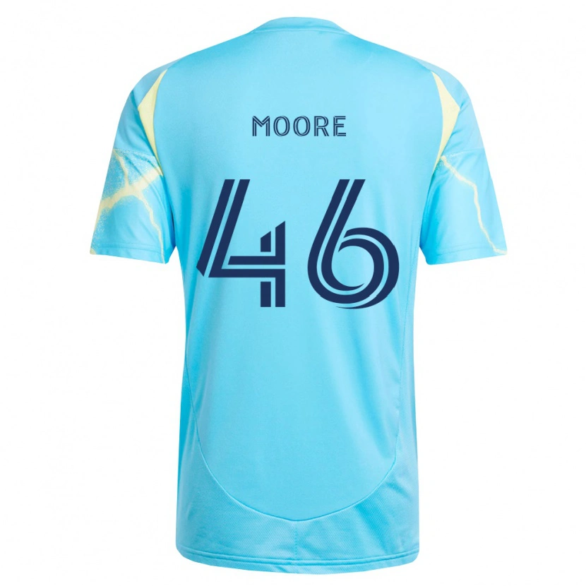 Danxen Dámské Kaiden Moore #46 Světle Modrá Černá Světle Žlutá Daleko Hráčské Dresy 2026/27 Dres