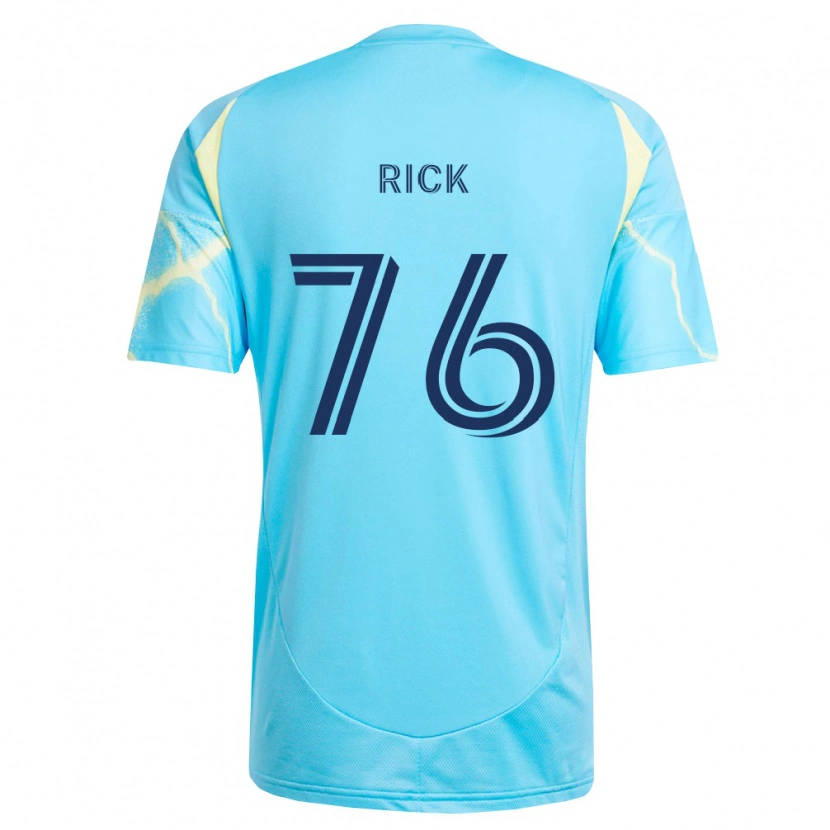 Danxen Dámské Andrew Rick #76 Světle Modrá Černá Světle Žlutá Daleko Hráčské Dresy 2026/27 Dres