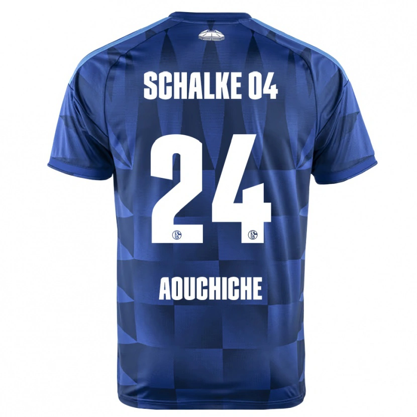Danxen Dětské Adil Aouchiche #24 Tmavě Modrá Žlutá Bílá Domů Hráčské Dresy 2026/27 Dres