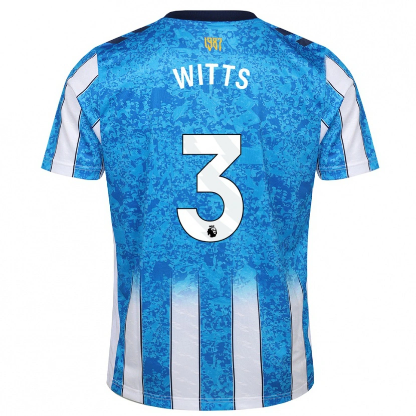 Danxen Dětské Callum Witts #3 Bílá Modrá Oranžová Domů Hráčské Dresy 2026/27 Dres
