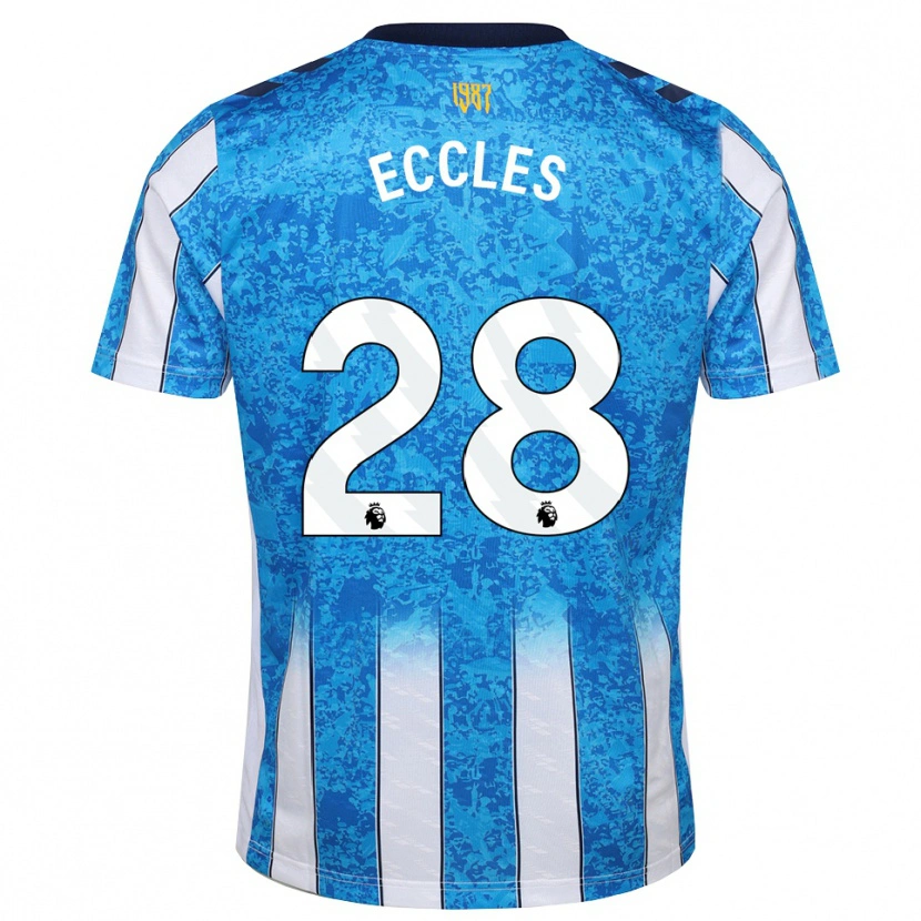 Danxen Dětské Josh Eccles #28 Bílá Modrá Oranžová Domů Hráčské Dresy 2026/27 Dres