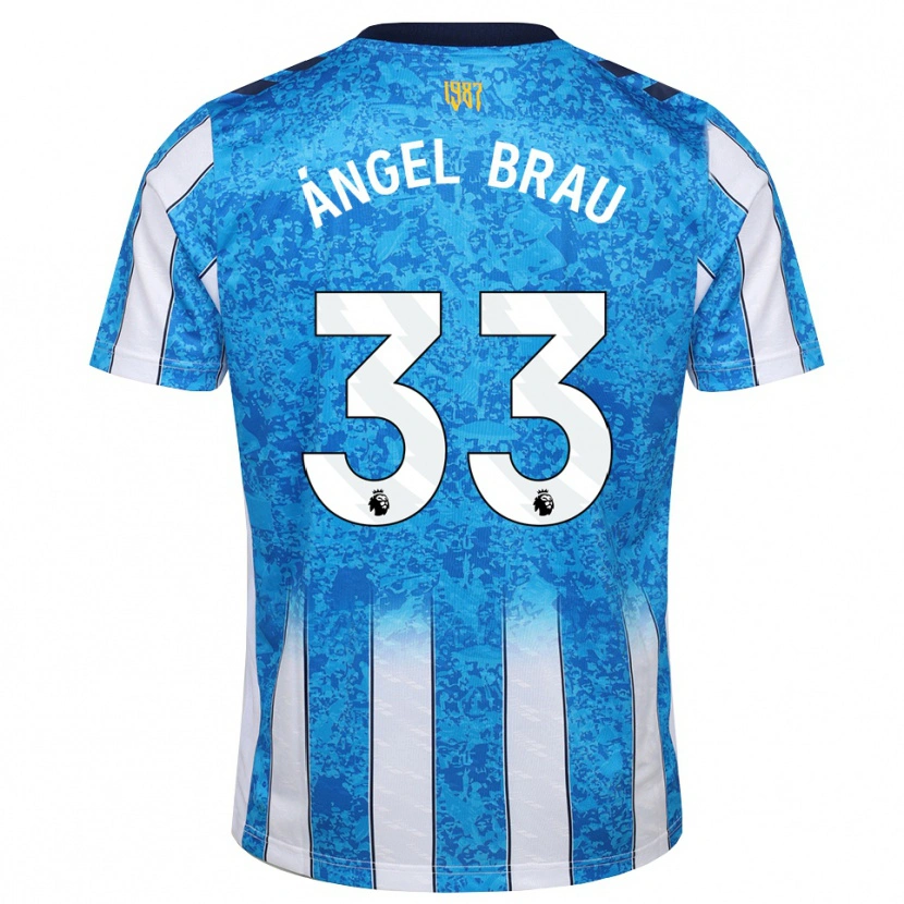 Danxen Dětské Miguel Ángel Brau #33 Bílá Modrá Oranžová Domů Hráčské Dresy 2026/27 Dres