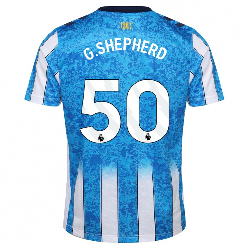 Danxen Dětské George Shepherd #50 Bílá Modrá Oranžová Domů Hráčské Dresy 2026/27 Dres