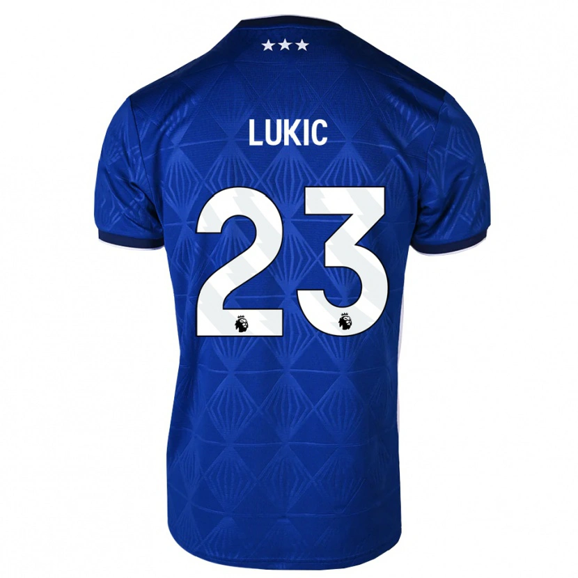 Danxen Dětské Saša Lukić #23 Středně Modrá Bílá Červená Domů Hráčské Dresy 2026/27 Dres