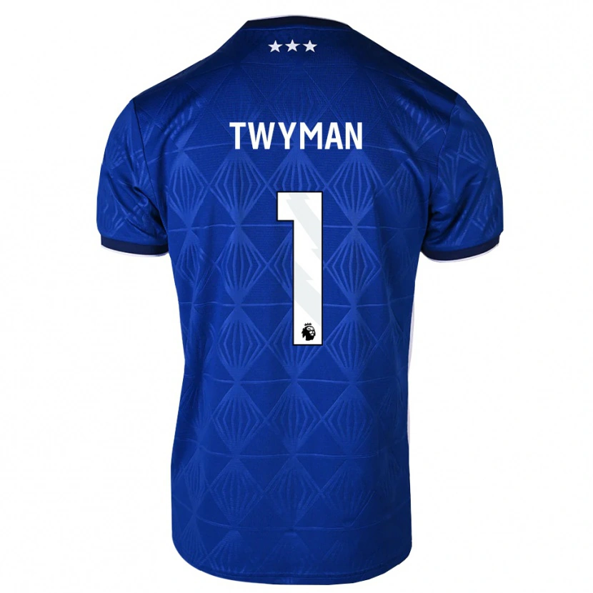 Danxen Dětské Edward Twyman #1 Středně Modrá Bílá Červená Domů Hráčské Dresy 2026/27 Dres