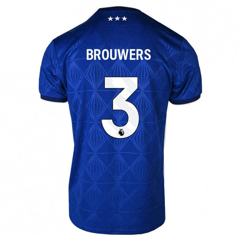 Danxen Dětské Steve Brouwers #3 Středně Modrá Bílá Červená Domů Hráčské Dresy 2026/27 Dres
