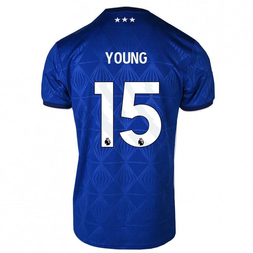 Danxen Dětské Ashley Young #15 Středně Modrá Bílá Červená Domů Hráčské Dresy 2026/27 Dres