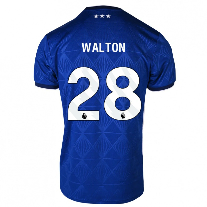 Danxen Dětské Christian Walton #28 Středně Modrá Bílá Červená Domů Hráčské Dresy 2026/27 Dres