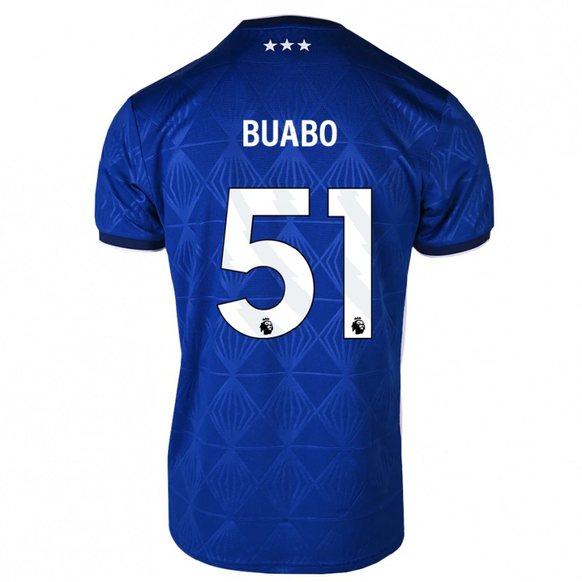 Danxen Dětské Gerrard Buabo #51 Středně Modrá Bílá Červená Domů Hráčské Dresy 2026/27 Dres